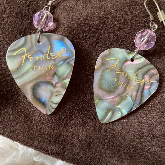 Guitar pick earrings. - Picture 2 of 2